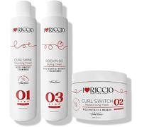 Ilovericcio I Love Riccio Kit per Capelli Ricci e Mossi, Shampoo Curlshine250ml, Maschera Nutriente Curl Switch 250ml, e Styling Rock'N Go 250ml