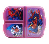ILS I LOVE SHOPPING Porta Merenda Scuola con 3 scomparti Portamerenda in Plastica Bambini Pranzo Launch Box - BPA Free per Spiderman