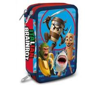 ILS I LOVE SHOPPING Portapenne Astuccio Triplo a scomparti Borsellino Scuola e Asilo per Bambini e Ragazzi 22x12cm BRAINROT