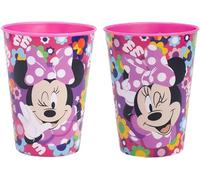 ILS I LOVE SHOPPING Set 2 Bicchieri in plastica 260ml Tifoso Senza BPA/Regalo per Ragazzi Prodotto Ufficiale MINNIE MOUSE TOPOLINA