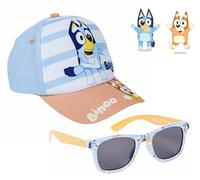 ILS I LOVE SHOPPING Set Cappello e Occhiali da Sole Bambino Kit Berretto Baseball Protezione UV con Visiera per Bambini Regolabile Regali per Ragazzi (per BLUEY)