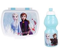 ILS I LOVE SHOPPING Set Pranzo Scuola 2 Pezzi Portamerenda e Borraccia in Plastica Bambini Bambino Merenda Launch Box - BPA Free (Frozen)