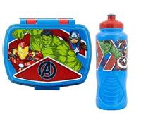 ILS I LOVE SHOPPING Set Pranzo Scuola 2 Pezzi Portamerenda e Borraccia in Plastica Bambini Bambino Merenda Launch Box - BPA Free per Avengers Hulk