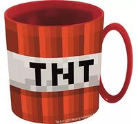 ILS I LOVE SHOPPING Tazza Bicchiere in plastica 350ml per Microonde con manico Bambini colazione BPA-free (per Minecraft TNT)