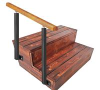 ILS regolabili per scale Ringhiera impermeabile in legno massello per gradini in cemento o legno Installazione laterale resistente all'umidità e alle intemperie