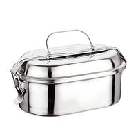 Ilsa 5111 Scatola da Picnic, Rettangolare, in Acciaio, 18 Centimetri d'Argento