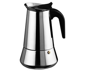Ilsa 6202 Macchina da caffè espresso Bonkaffe in acciaio inossidabile per 2 tazze, acciaio inossidabile, argento