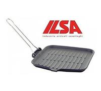 ILSA BISTECCHIERA DIETELLA QUADRATA IN GHISA CON MANICO PIEGHEVOLE 24x24 cm