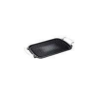 Ilsa Bistecchiera ghisa Atollo Rettangolare 24x37 Pentole e Preparazione Cucina, Antracite, 24 cm