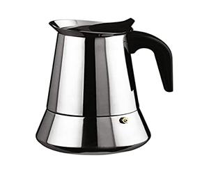 Ilsa Caffettiera Esxpresso, in Acciaio Inox, Modello: Bonkaffe, Colore: Argento 4 Tazze cm Argento