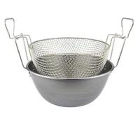 ILSA Friggitrice con Cestello, Ferro Spazzolato e Nichelato, Diametro 42 cm