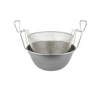 Friggitrice Con Cestello In Ferro Spazzolato Cm 26