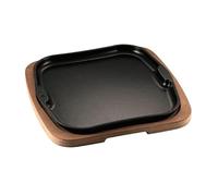 ILSA Piatto a servire in ghisa Gourmet con vassoio in legno cm 29x29 - NUOVO