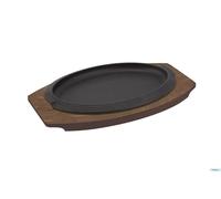 Ilsa Piatto a servire ovale in ghisa smaltata con vassoio in legno basic ilsa 28X19 CM