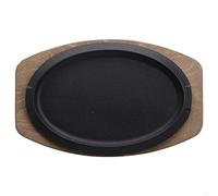 Ilsa Piatto a servire ovale in ghisa con vassoio in legno cm 32x22 Piatto a servire ovale in ghisa con vassoio in legno cm 32x22