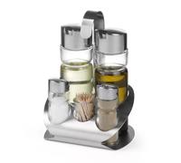ILSA set condimento Oliera sale pepe 5Pezzi Inox