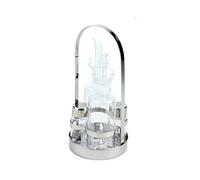 ILSA Stand con ampolle per olio, aceto, sale e pepe in acciaio inox set 4 pz Ø cm 12 - argento acciaio inox 12530000IVV