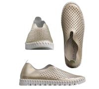 Ilse Jacobsen Tulip 3576 Platino Oro Slip-on Sneaker Donna Taglie EU 36-41 NUOVO