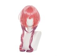 Ilulu Cosplay Wig Kobayashi-san Chi no Maid Dragon Cosplay Pink ita Wig with Bangs Synthetic Hair Heat Resistant