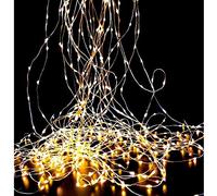 ILUMINACIÓN DE DISEÑO Illuminazione di design tenda a LED effetto cascata con 20 fili luminosi, luce bianca calda, lunghezza 2 metri