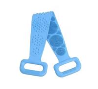 Ilumos Scrubber for la schiena in silicone da 3 pezzi con manico for il massaggio detergente for il corpo del bagno doccia(Blue)