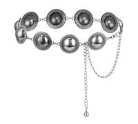 ILuvatar Cintura concho in metallo occidentale per donne cowgirl catena in vita per donne vestito pantaloni regolabile, Argento-s71, Medium