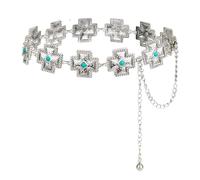 ILuvatar Cintura da donna in metallo occidentale: stile cowgirl regolabile, con turchese e decorazione a concho. Ideale per abiti, jeans. Perfetto per concerti country e abiti boho. intarsiato con