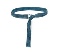 ILuvatar Cintura in vita da donna in denim blu Jean corda piccola cintura per pantaloni vestito Jeansbelt, Blu slavato., 130 cm