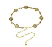 ILuvatar Luvatar - Cintura da donna in metallo con catena traforata e decorata, stile skinny, 120CM