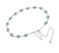 ILuvatar Luvatar - Cintura da donna in metallo con catena traforata e decorata, stile skinny, L-49"2 Argento, L-49.2"