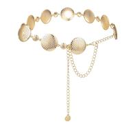 ILuvatar Luvatar - Cintura da donna in metallo con catena traforata e decorata, stile skinny, Oro-s89, Medium