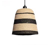 ILUZZIA Lampada Sospensione Fibre Naturali Kavya E27 Nero