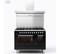 Ilve Cucina L12 Pro Line L12FWM3 piano cottura 8 fuochi con fry top da 120 cm