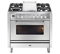 Ilve Cucina P09W Professional Plus P09FDWE3 piano cottura 6 fuochi con fry top e dual da 90 cm