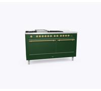 Ilve Cucina P15N da incasso Nostalgie P15FSNE3 doppio forno cieco e piano cottura 7 fuochi con fry top e coupe de feu da 150 cm