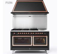 Ilve Cucina P15N da incasso Nostalgie P15FSNE3 doppio forno e piano cottura 7 fuochi con fry top e coupe de feu da 150 cm