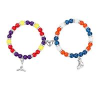 Ilya e Shane - Braccialetti coordinati arcobaleno LGBTQ+ Pride da uomo, braccialetti coordinati con ciondoli a forma di hockey e pattino da ghiaccio, regali per relazioni gay, chiusura magnetica a