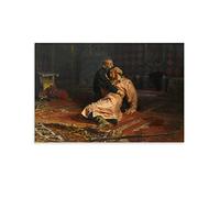 Ilya Repin - Ivan The Terrible And His Son Ivan Poster Pittura decorativa su tela da parete Poster Soggiorno Camera da letto 50 x 75 cm