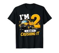 I'm 2 And Digging It Construction Bulldozer 2nd Birthday Boy Maglietta