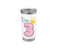 I'm 3 Corona Principi Terzo Compleanno Bicchiere termico in acciaio inox doppia parete