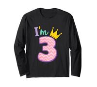 I'm 3 Corona Principi Terzo Compleanno Maglia a Manica