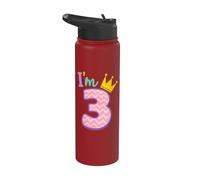 I'm 3 Corona Principi Terzo Compleanno Stainless Steel Insulated Water Bottle