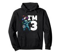 I'm 3 Dabbing Astronauta Cosmic Galaxy Adventure 3 ° compleanno Felpa con Cappuccio