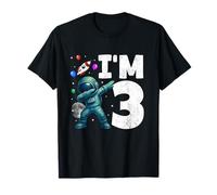 I'm 3 Dabbing Astronauta Cosmic Galaxy Adventure 3 ° compleanno Maglietta