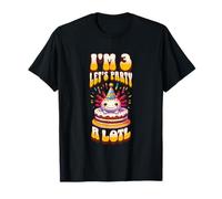 I'm 3 Lets Party Cute Axolotl 3 ° compleanno divertente bambini Bday Maglietta