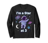 I'm 3 Space 3 ° Compleanno 3 Anni Maglia a Manica