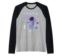 I'm 3 Space 3 ° Compleanno 3 Anni Maglia con Maniche Raglan