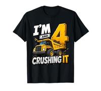 I'm 4 And Digging It Construction Bulldozer 4th Birthday Boy Maglietta