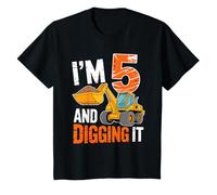 I'm 5 And Digging It Excavator Fun Maglietta