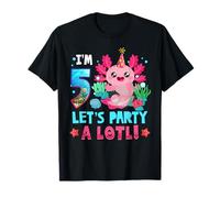 I'm 5 Years Old Let's Party A Lotl Axolotl 5th Birthday Kids Maglietta